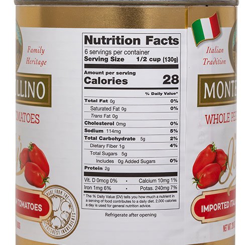 Imported Italian Plum Tomatoes Nutrition Facts